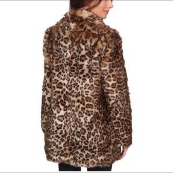 NEW ☆ NYDJ ☆ West End Coat Vicuna CHEETAH Faux Fur Jacket Winter Medium - Picture 5 of 7